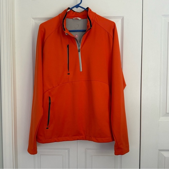 Gore wind stop Orange Quarter-Zip Men's pullover size large - Picture 1 of 13